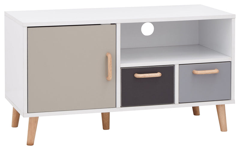 Delta Small TV Unit White/Grey Multi