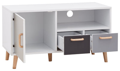 Delta Small TV Unit White/Grey Multi