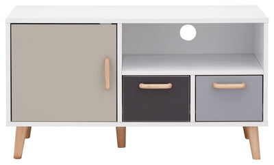 Delta Small TV Unit White/Grey Multi