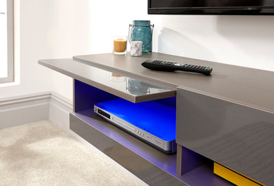 Galicia 120Cm Wall TV Unit With Led Grey