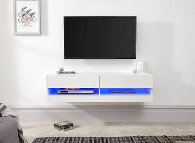 Galicia 120Cm Wall TV Unit With Led White