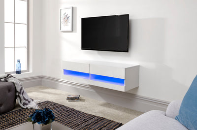 Galicia 120Cm Wall TV Unit With Led White