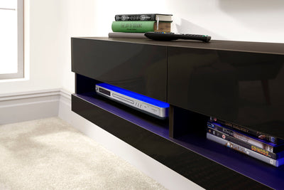 Galicia 150Cm Wall TV Unit With Led Black