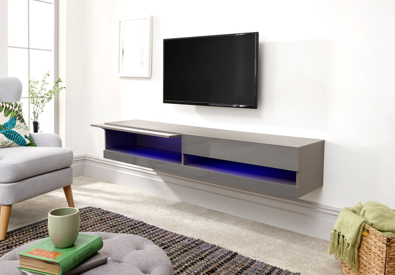 Galicia 150Cm Wall TV Unit With Led Grey