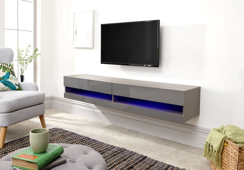 Galicia 150Cm Wall TV Unit With Led Grey