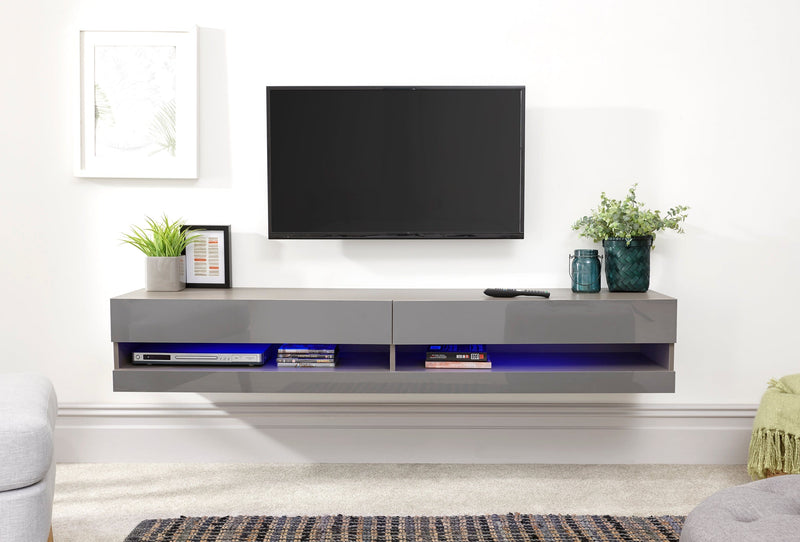 Galicia 150Cm Wall TV Unit With Led Grey