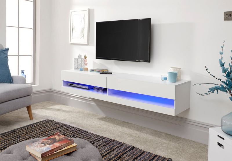 Galicia 150Cm Wall TV Unit With Led White