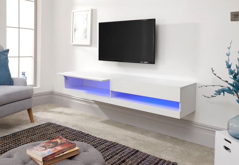 Galicia 150Cm Wall TV Unit With Led White