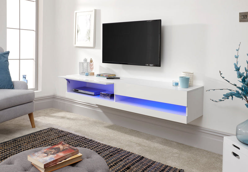 Galicia 150Cm Wall TV Unit With Led White