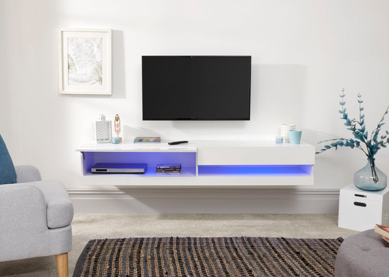 Galicia 180Cm Wall TV Unit With Led White