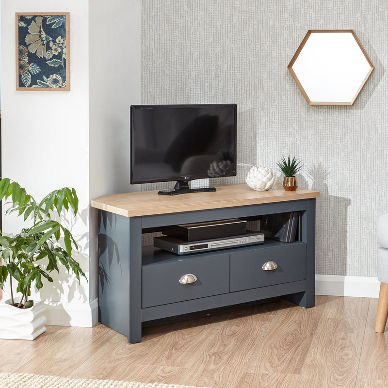 Lancaster Corner Tv Unit Slate Blue