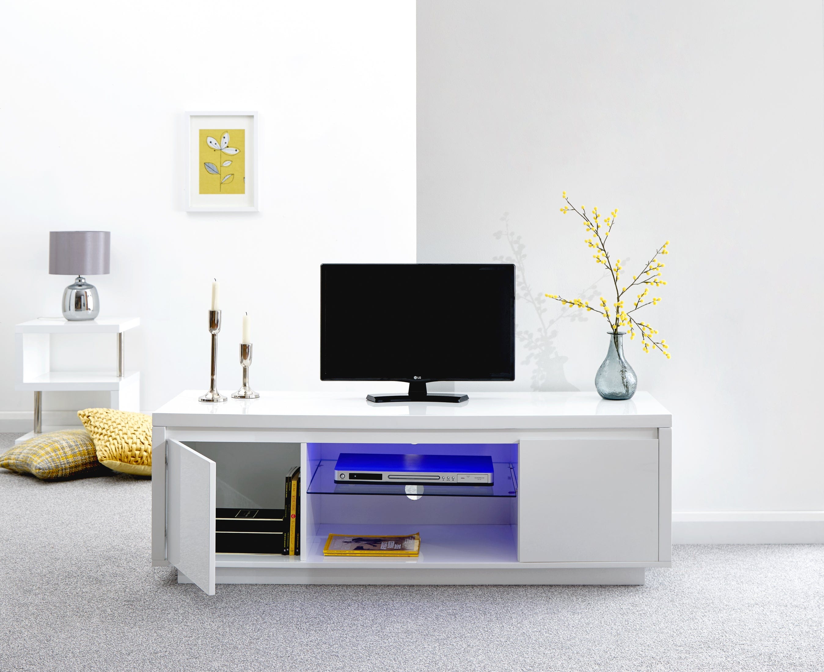 White led deals tv stand