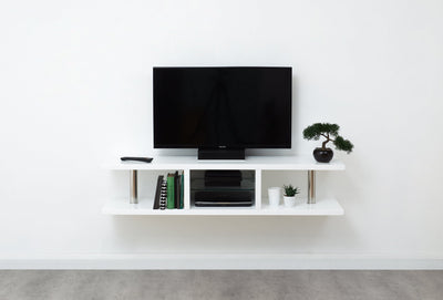 Polar High Gloss Wall Mounted Led Tv Unit White