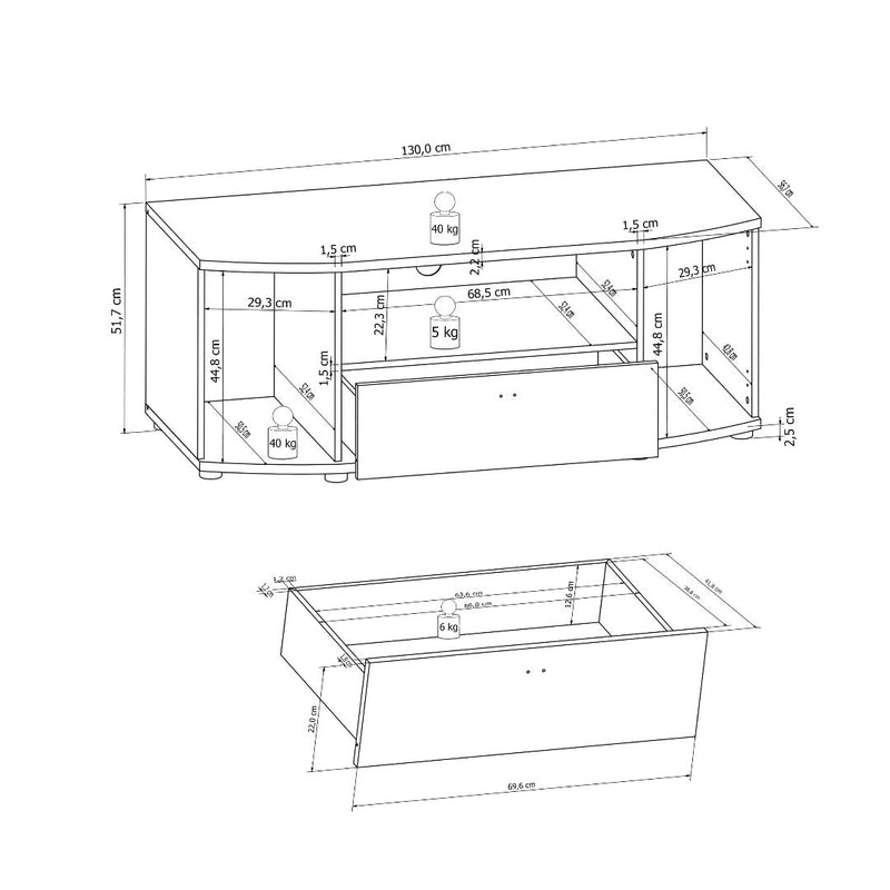 Rondo TV Cabinet 03 [Concrete Grey]