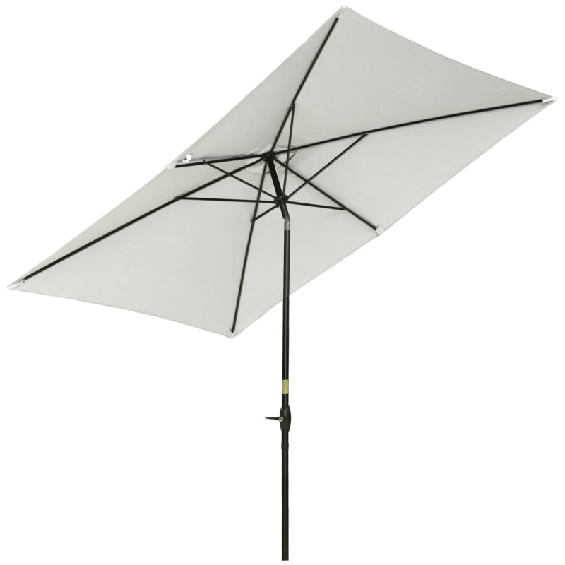 Rectangular Market Umbrella Patio Outdoor Table Umbrellas - Cream White