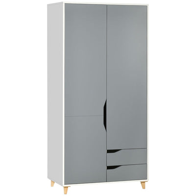 Wardrobe With 2 Doors, 2 Grey