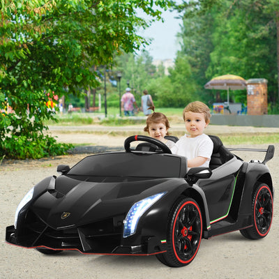 Coche para niños con control remoto de 2,4 G, color negro