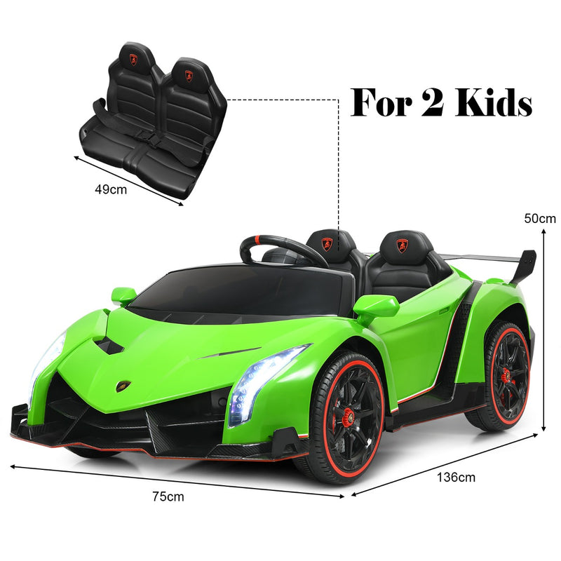 Coche para niños con control remoto de 2,4 G, color verde