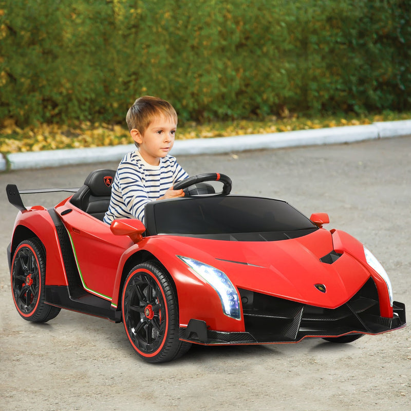 Coche para niños con control remoto de 2,4 G, color rojo