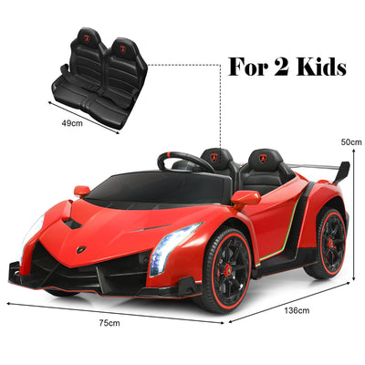 Coche para niños con control remoto de 2,4 G, color rojo