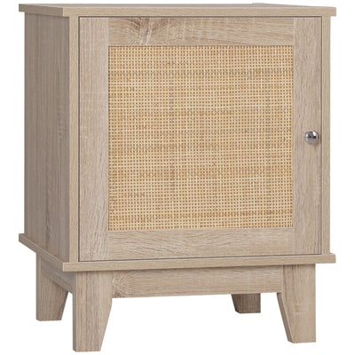 Nightstand, Bedside Table With Storage Cupboard, Natural