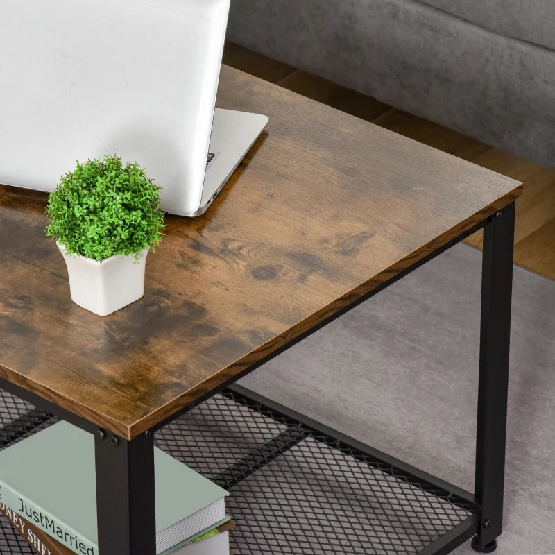 BORO Industrial Style Two-Tier Coffee Table - Wood-Effect