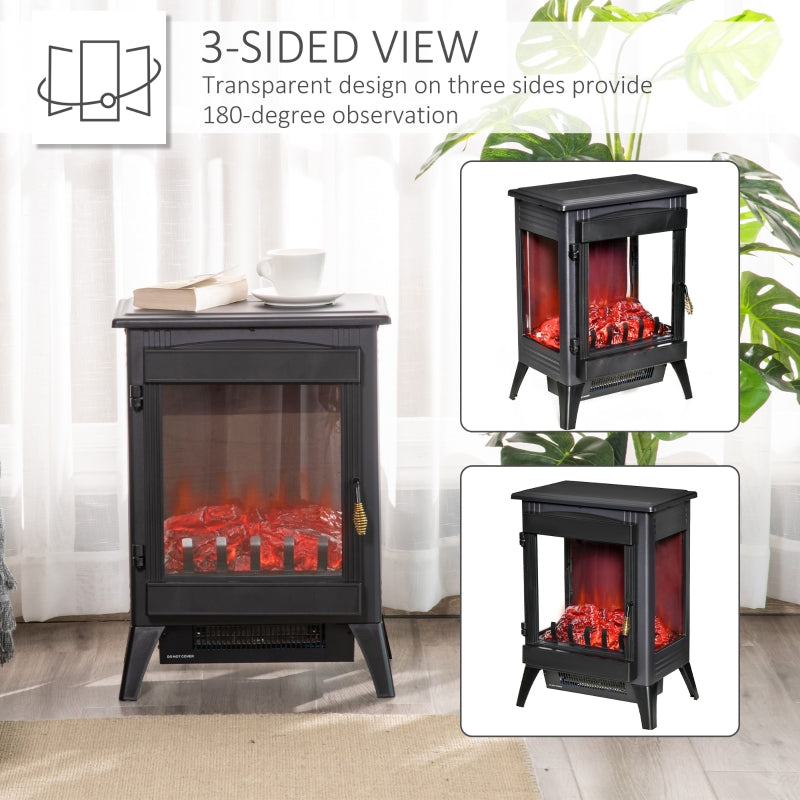 Free Standing Electric Fireplace Stove, Black