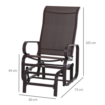 Outdoor Gliding Rocking Chair - Brown