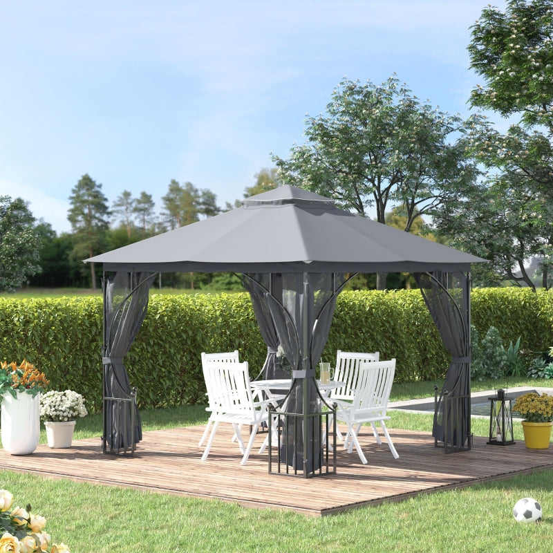 Garden Gazebo Patio Party Tent - Light Grey