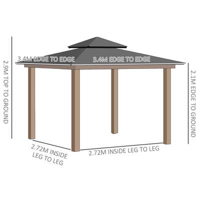 Outdoor Hardtop Gazebo Canopy - Black