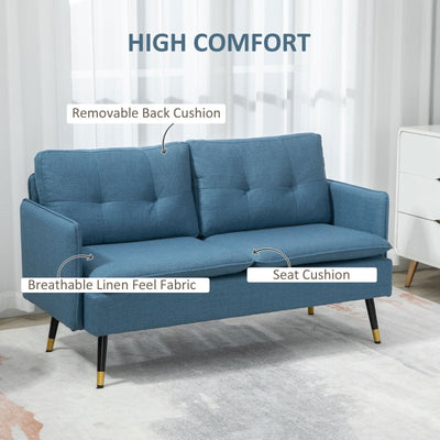 2 Seater Sofas For Living Room, Dark Blue