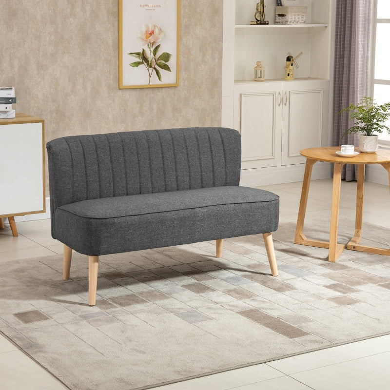 Modern Double Seat Sofa , Dark Grey