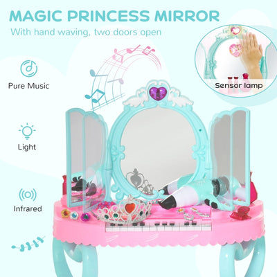 2 In 1 Kids Vanity Dressing Table Play Set , Pink