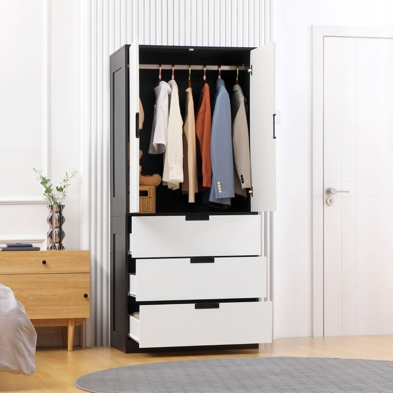 2 Door Wardrobe, Modern , White