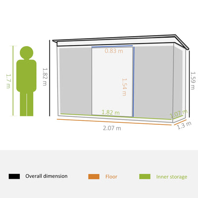 Outsunny 6.8 x 4.3ft Outdoor Garden Storage Shed, Tool Storage Box for Backyard, Patio and Lawn, Green