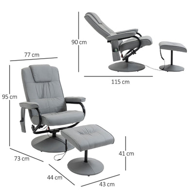 Manual Sofa Reclining Armchair PU Leather Massage