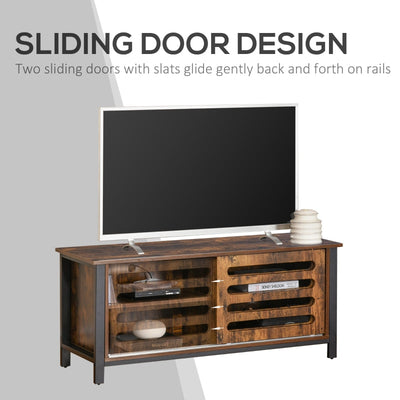 Industrial Wood-Effect TV Stand, With Storage