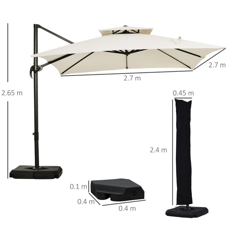 Steel Frame Outdoor Roma Cantilever Umbrella