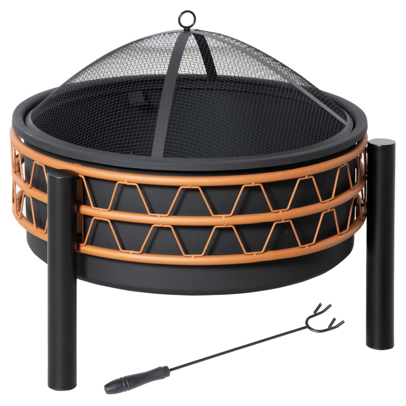 61cm Outdoor Fire Pit, Black