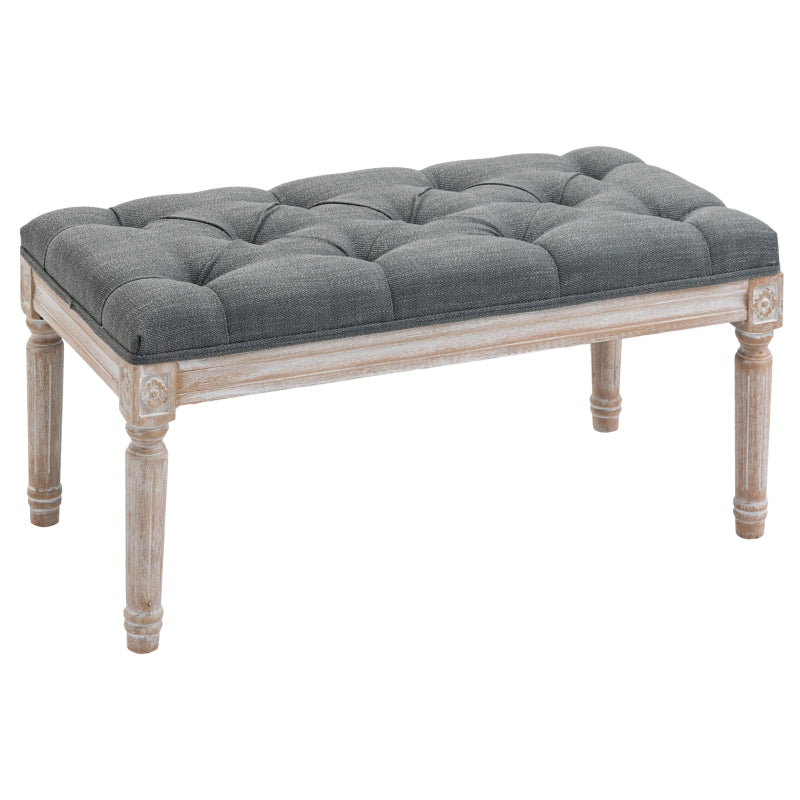 Bed End Stool Accent Bench - Grey