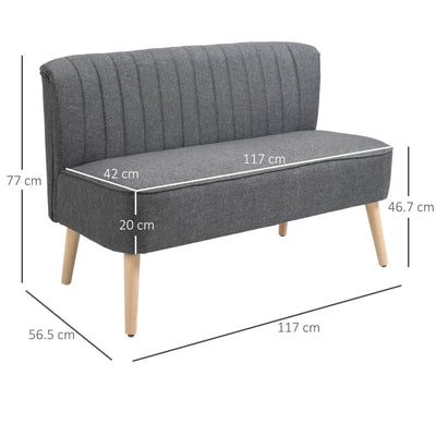 Modern Double Seat Sofa , Dark Grey