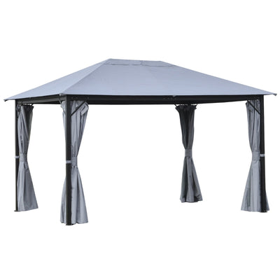 Garden Gazebo, Outdoor Pavilion Canopy Aluminum Party Tent - Grey