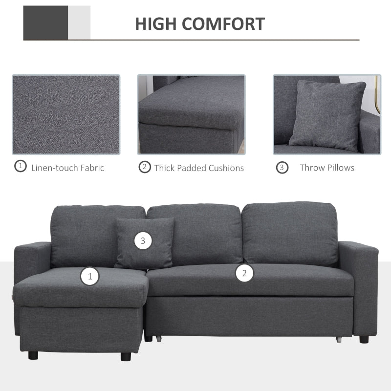 3 Seater Corner Sofa Bed With Storage