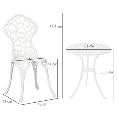 Set Garden Furniture Dining Table Chairs - White