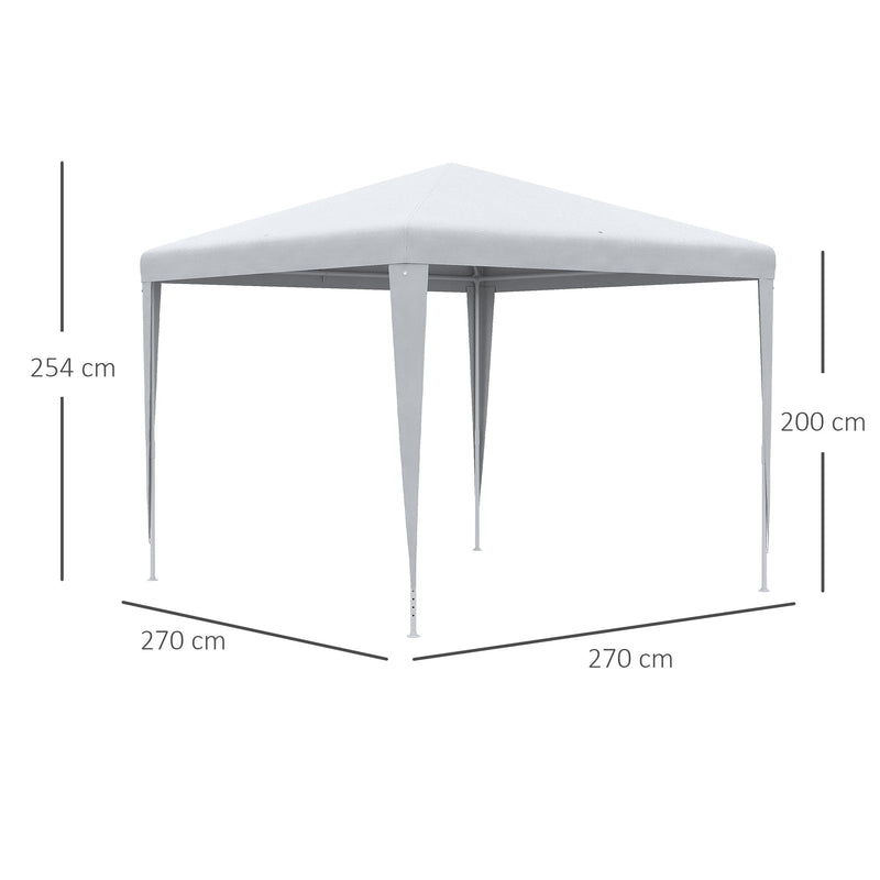 Outsunny 2.7m x 2.7m Garden Gazebo Marquee Party Tent Wedding Canopy Outdoor, White