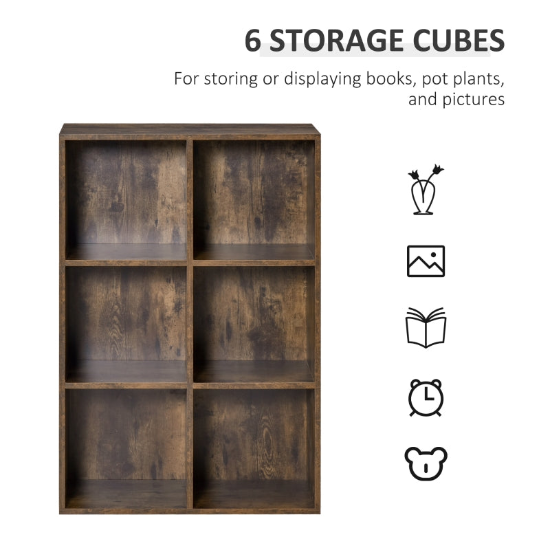 Cubic Cabinet Bookcase Shelves Storage , Rustic Brown