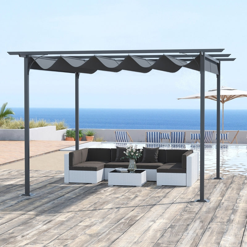 Metal Pergola Gazebo Awning - Grey