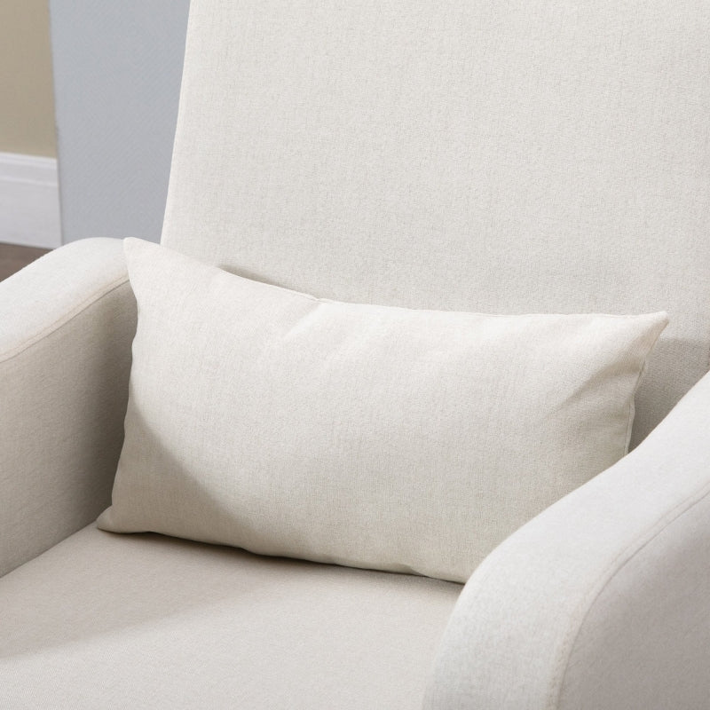 Accent Chair, Linen-Touch Armchair, Cream