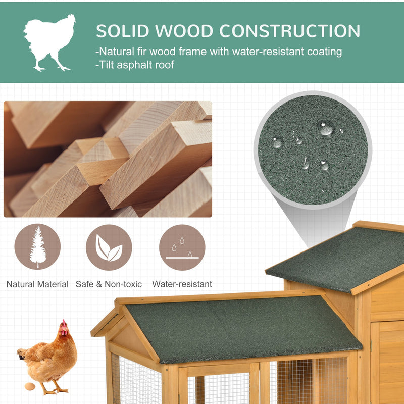 Deluxe 168cm Chicken Coop Small Animal Habitat Hen House with Run Nesting Box