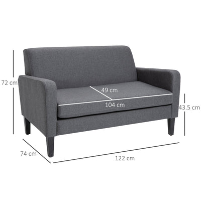 Two-Seater Slanted Back Sofa - Grey